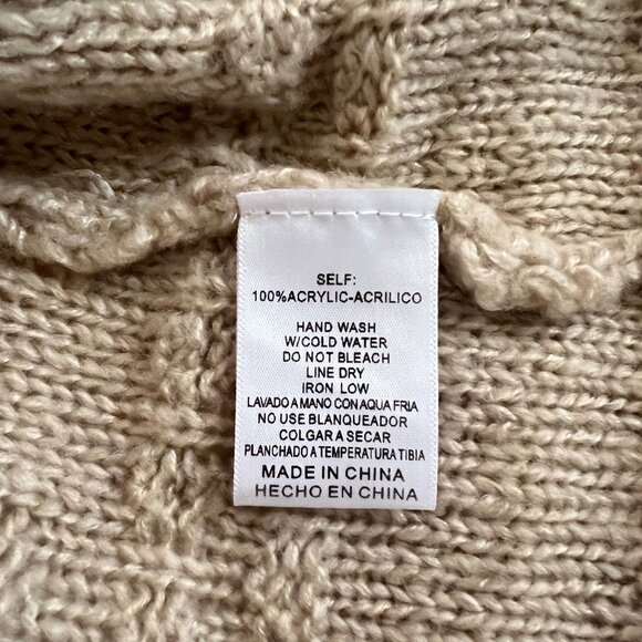 &Merci En Merci Chunky Beige Bobble Cardigan Pockets Cottagecore Minimalist - Picture 8 of 12